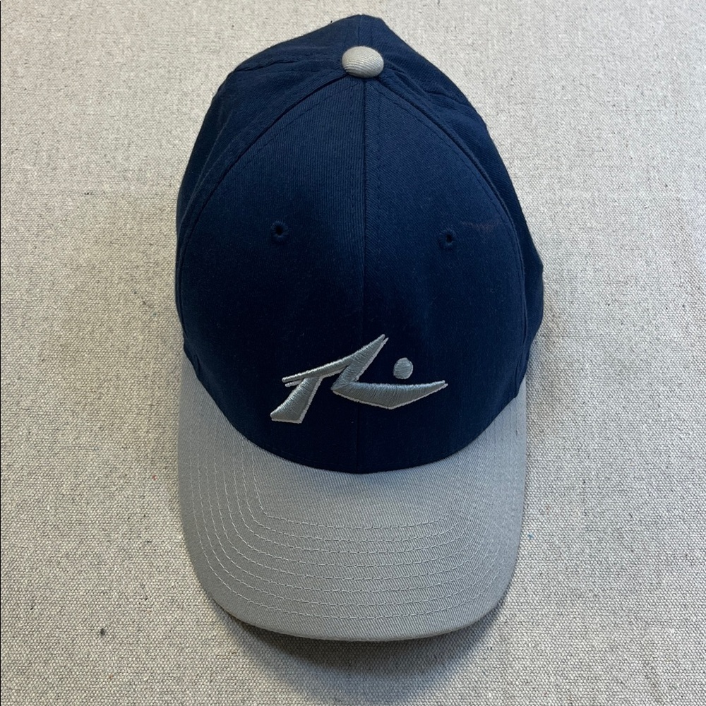 Rusty Navy Baseball Cap with Light Gray Logo Flexfit